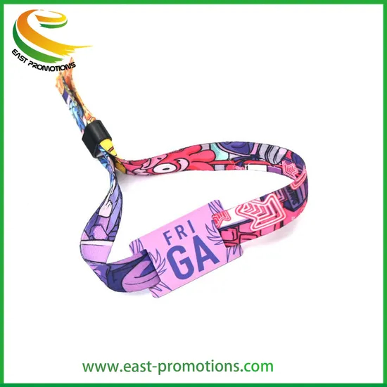 One Time Use 13.56MHz Polyester RFID Bracelet Fabric Wristbands RFID Tag for Event