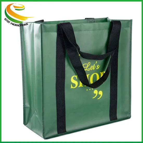 Promotional Durable Laminated Foldable PP Woven Grocery Shopping Bag