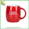 Customized Logo Printing Sublimation Porcelain Ceramic Mug Wine Barrel Big Belly Cup