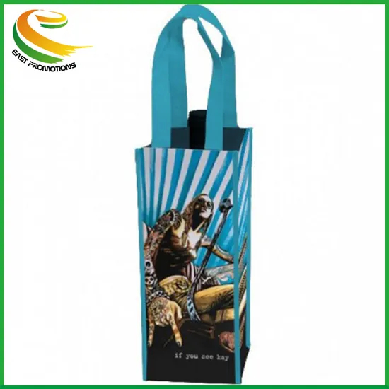 High Quality Single Bottle Reusable Wine Tote Bag Holder 750ml Non-Woven Burgundy Gift Wine Bag