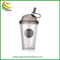 Wholesale Custom BPA Free 11oz 15oz 18oz Double Wall Clear Plastic Water Drinking Coffee Cup with Pet/PVC/Paper Insert Card
