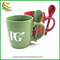 Custom Design Ceramic Spoon Mug Set, Stoneware Coffee Tea Mug Cups for Wholesale