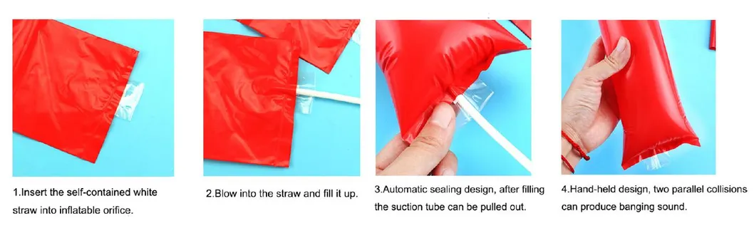 Factory Wholesale Custom Design Promotional Thunder Cheering Bang Inflatable Air Sticks