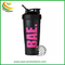 Custom Promotional 600ml Plastic Sports Drinking Water Bottle Gym Protein Shaker Bottle with Mixer Ball