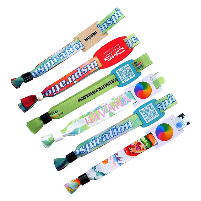 Event Festival Ticket Wristbands Adjustable Woven Fabric NFC/ RFID Tag Wristband