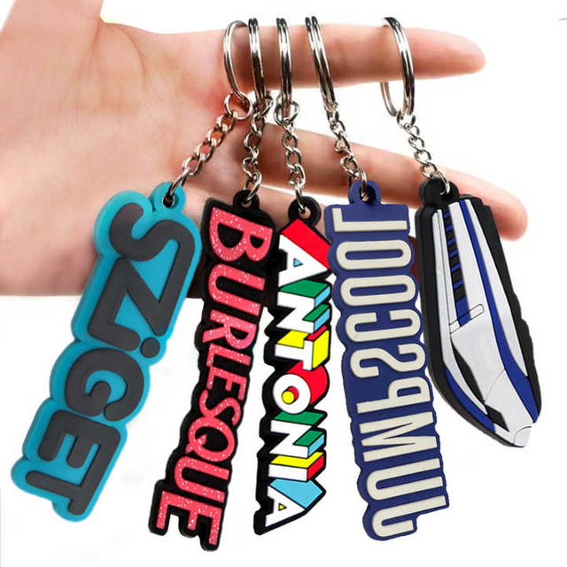 PVC Key Chain Manufacturer Wholesale Soft 2D 3D PVC Rubber Established Logo Design Keychain