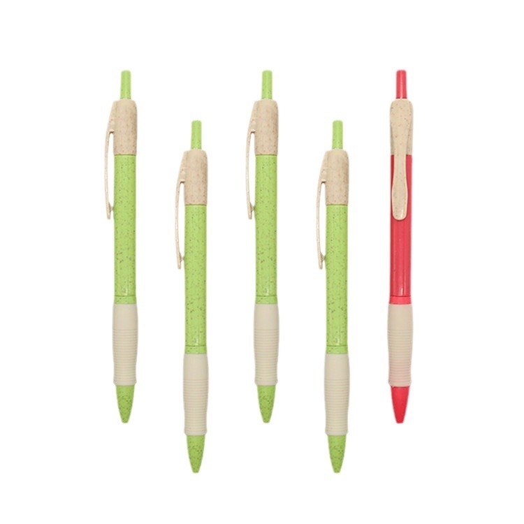 Custom Logo Biodegradable Pens Eco Friendly Wheat Straw Ball Point Pen for Promotion