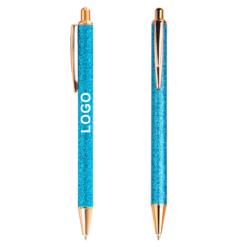  Wholesale Bulk Glitter Metal Button Ballpoint Pen Gift Shining Color Pens