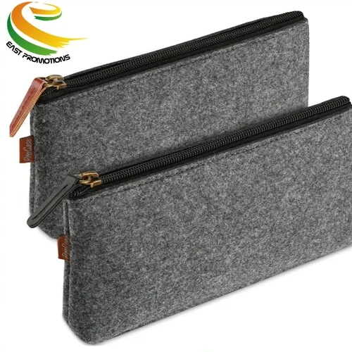 New Arrival Felt Cloth Pouch Storage Bag Pencil Case with Zipper for School Office