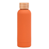 New Stainless Steel Sports Vacuum Insulated Flask Soft Touch Water Bottle with Wood Bamboo Lid 