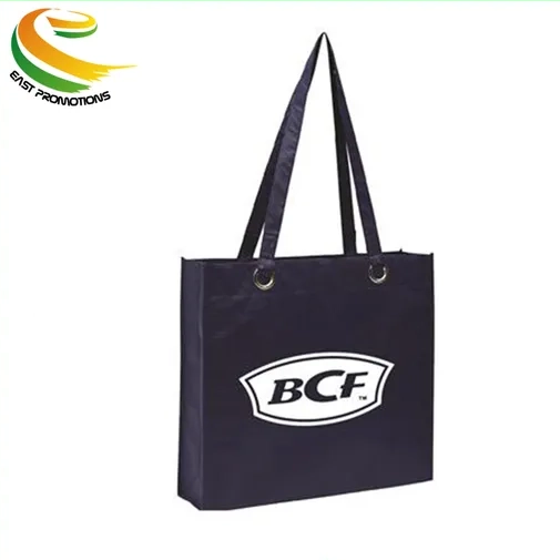 Custom Logo Printed High-Capacity 120gms Non Woven Tote Bag with Metal Eyelet Strong Handle