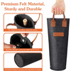 Reusable Felt Single Wine Bottle Gift Bag Felt Wine Carrier Tote Bag with Leather Handle