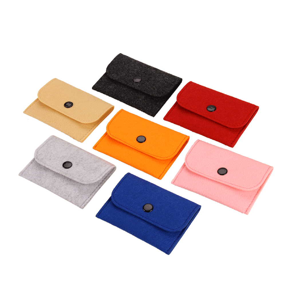 New Fashion Simple Felt Coin Purse Short Felt Wallet Bag Change Pouch