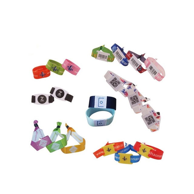 RFID Polyester Woven Wristband for Evening/Party/Festival