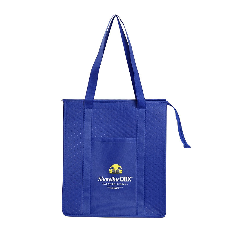 Custom Hot Pressed Non Woven Insulated Tote Cooler Bag Insulated Grocery Shopping Bags