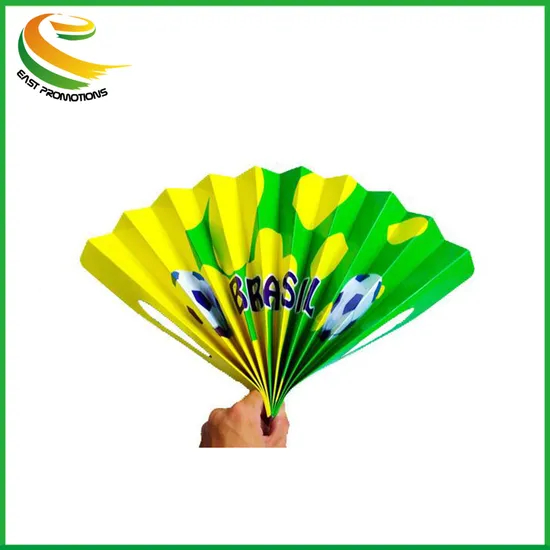 Folding Paper Hand Clapper Banner Fan with Custom Logo for Football World Cup