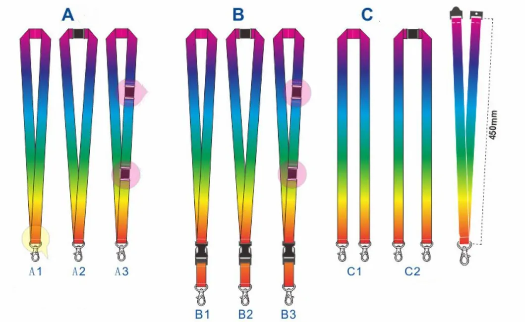 Custom Design RPET Fabric Sublimation Printing Logo Neck Key Chain Nylon Lanyard