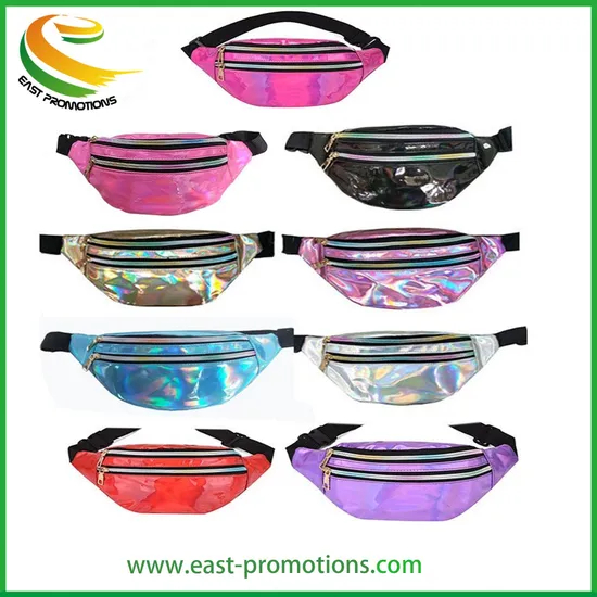 Custom Waterproof Laser PU Leather Waist Bag Multi Functional Color One Shoulder Crossbody Women′s Bag