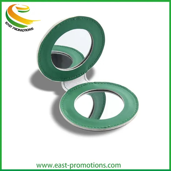 Hight Quality Round Double Side Compact Mirror, Leather Cosmetic Mirror for Promotional Gifts