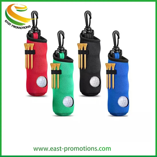 Custom Design Neoprene Portable Pocket 3PC Golf Ball Holder with Tee Holder