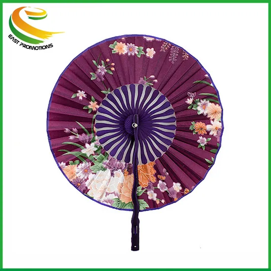 Printing Flowers Round Windmill Cloth Fan