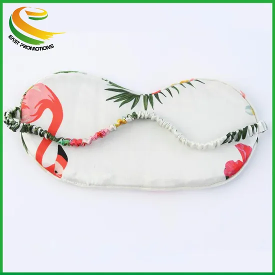 Custom Logo Printing Silk Satin Sleep Eye Shade Eye Mask Sleeping Mask for Hotel Gifts