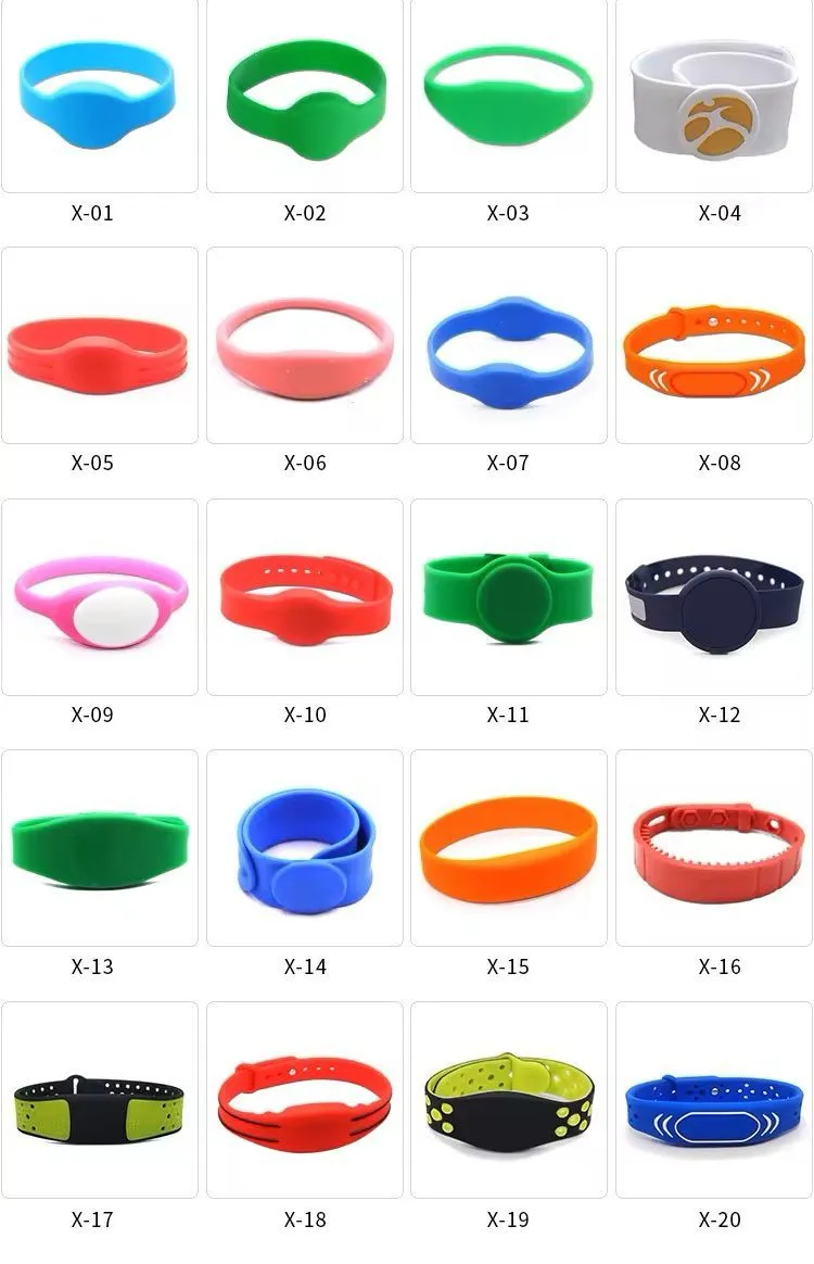 Customized Waterproof Silicone RFID Wristband Smart Bracelet for Access Control