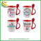 Custom Design Ceramic Spoon Mug Set, Stoneware Coffee Tea Mug Cups for Wholesale