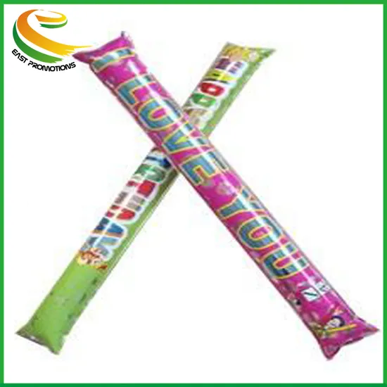OEM LED Flash Inflatable Air Long Thunder Cheering Sticks with Logo Printing