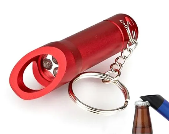 2017 Mini LED Flashlight Torch Bottle Opener Keychain
