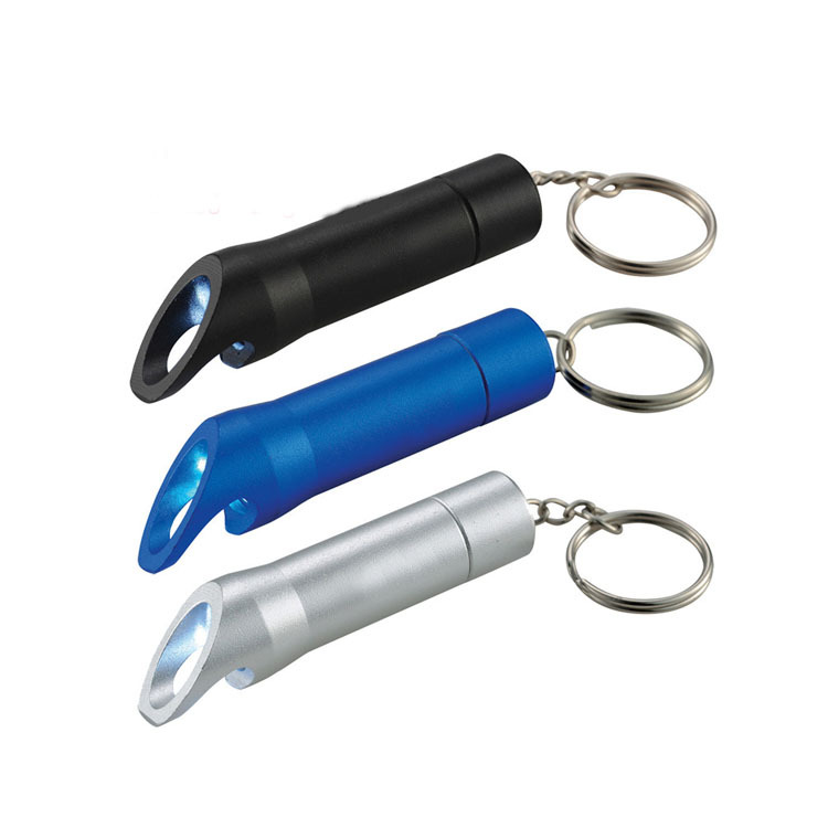 Custom Mini LED Flashlight Torch Bottle Opener Keychain for Promotional Gifts
