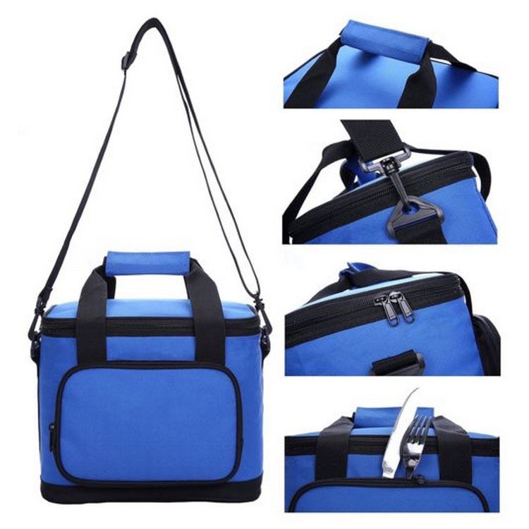 Wholesale Insulated Thermal Aluminum Foil Food Take-out Lunch Picnic Camping Box Tote Shoulder Cooler Bag