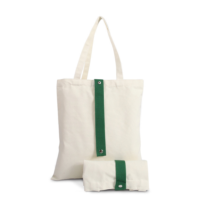 Custom Portable Folding Eco Organic Cotton Shopping Tote Bag