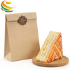 Custom Brown Kraft Paper Cake Bag Food Grade Paper Packing Bag Anti-Oil Pouch for Food