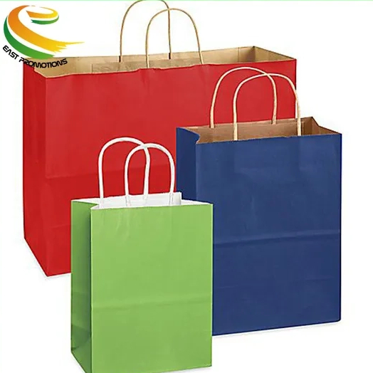 Colorful Kraft Gift Paper Bag Paper Shopping Bag with Twisted Handle 