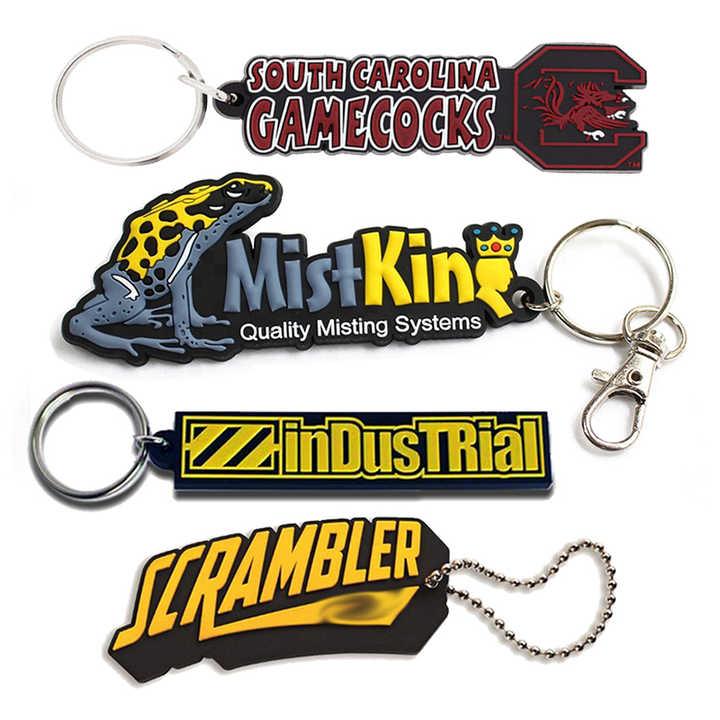 PVC Key Chain Manufacturer Wholesale Soft 2D 3D PVC Rubber Established Logo Design Keychain