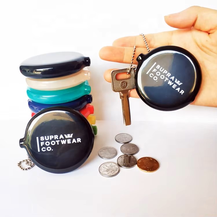 HOT Selling Products in Japan PVC Round Shape Squeeze Coin Purse, Rubber Coin Case for Gifts