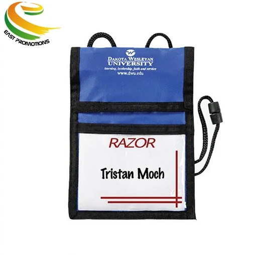 Custom Oxford Name Badge Bag ID Badge Holder Bag with Lanyard Neck Wallet for Exhibition