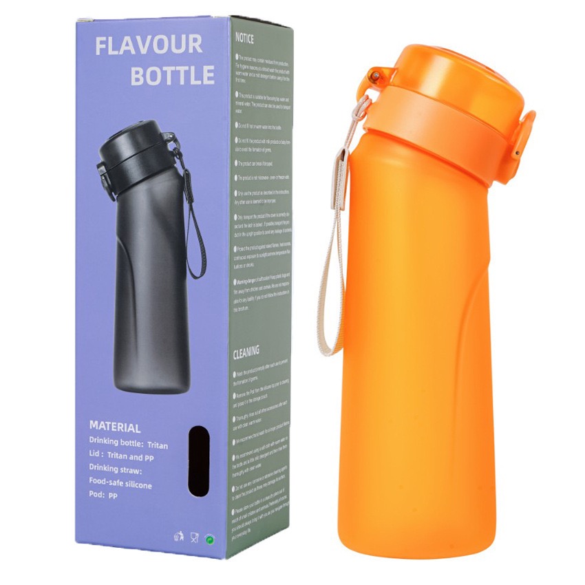 Custom 750ml BPA Free Plastic Tritan Smken Mouth Fragrance Drink Air Flavoured Up Water Bottle Wtih Fruit Flavor Pod Capsules