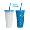 Custom PP Drink Straw Reusable Plastic Cold Color Changing Magic Cup