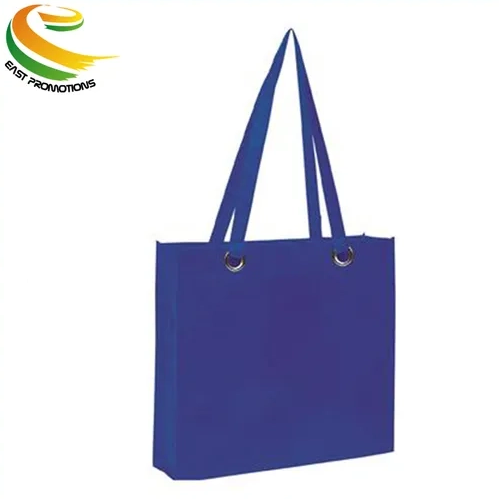 Custom Logo Printed High-Capacity 120gms Non Woven Tote Bag with Metal Eyelet Strong Handle