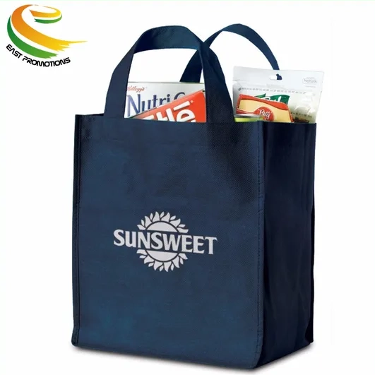 Custom Foldable Promotional Eco-friendly 120g Non Woven Shopping Bag Grocery Bag 