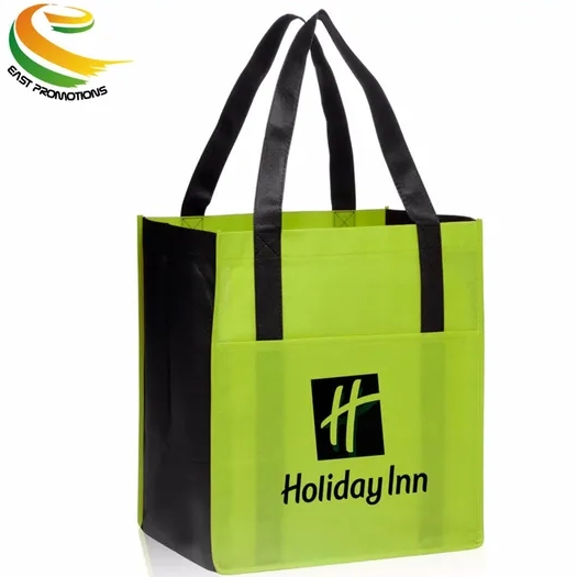 Custom Foldable Promotional Eco-friendly 120g Non Woven Shopping Bag Grocery Bag 