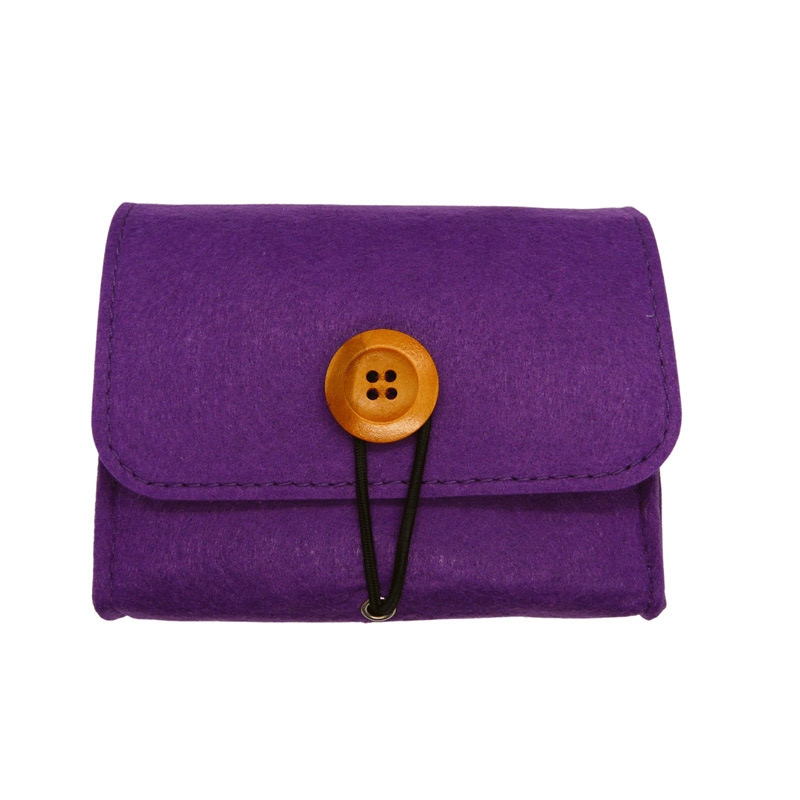 Felt Doterra Pouch With Wooden Buttons Holds 6 Roller Bottles Or 4 Vials 15ml Oil Bottles