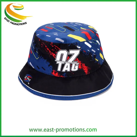 Custom Embroidery Patch Logo Recycled RPET Fisherman Wide Brim Bucket Hat