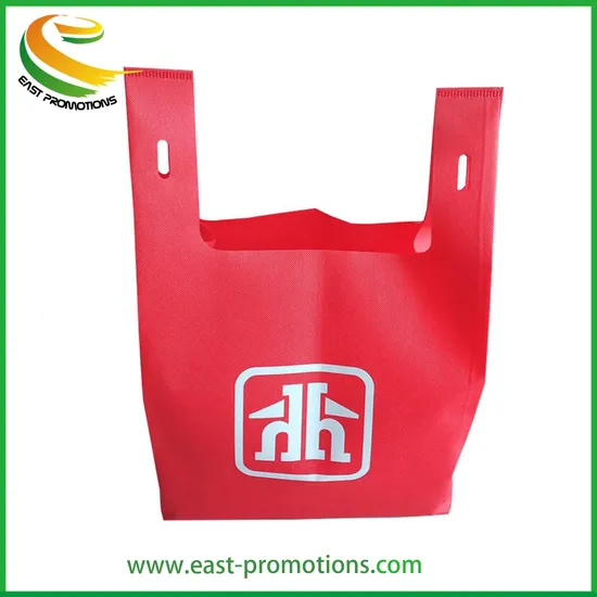 Wholesale Biodegradable Blank T-Shirt Design Non Woven Shopping Tote Bag with Logo Printing for Promotion