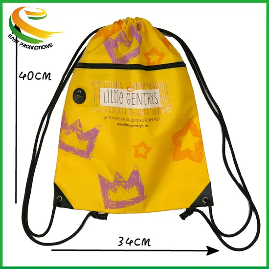 Factory Personalized Sublimation Drawstring Backpack Bag with Zipper Pocket and Headphone Hole