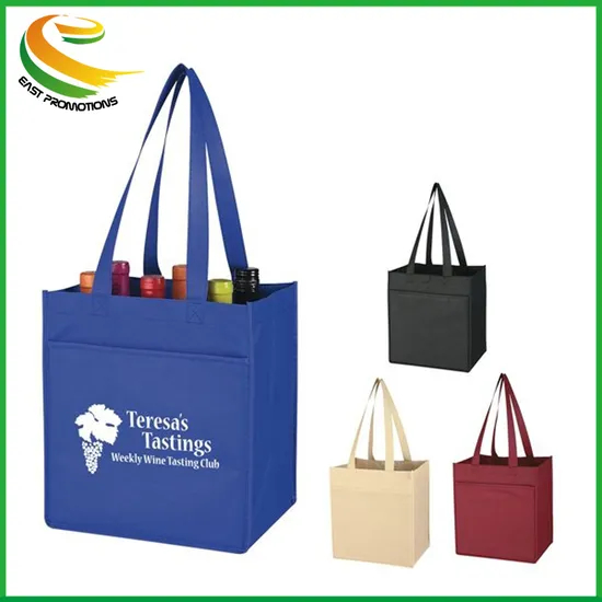 Manufacturer Customized Color Advanced Durability Non Woven Wine Gift Bag and Folding Non Woven Bottle Bag for Sale