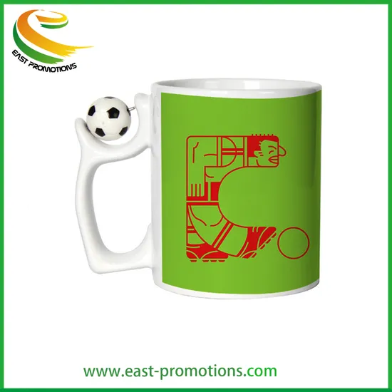 Hot Sale Design 11oz Blank Ceramic Sublimation Mug Cups with Swivel Football Handle