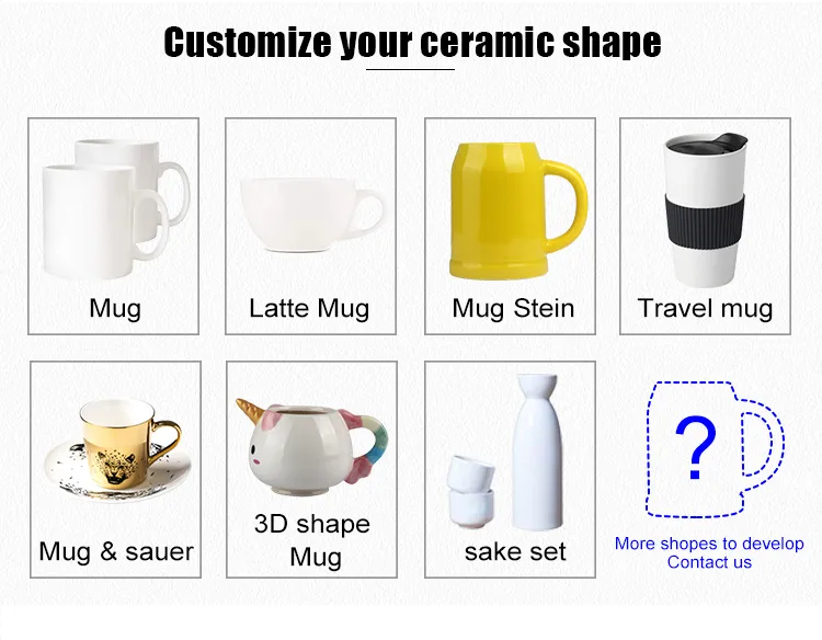 Factory Custom Printing Fashion Design Porcelain Ceramic Mug Heart Handle Love Mugs for Valentine&prime; S Day Gifts